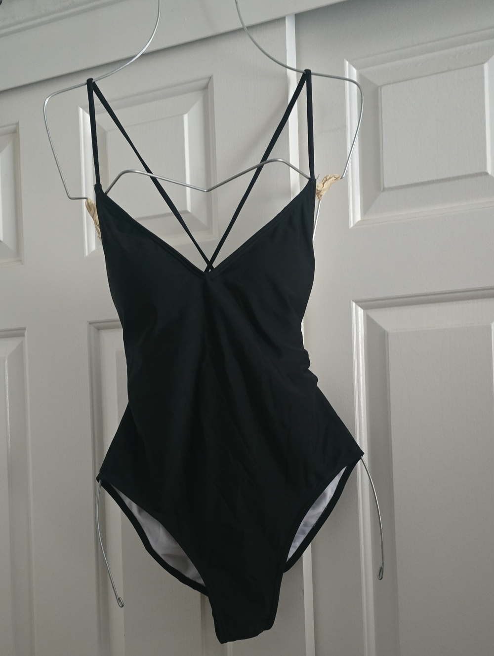 Black Strappy One-Piece Swimsuit